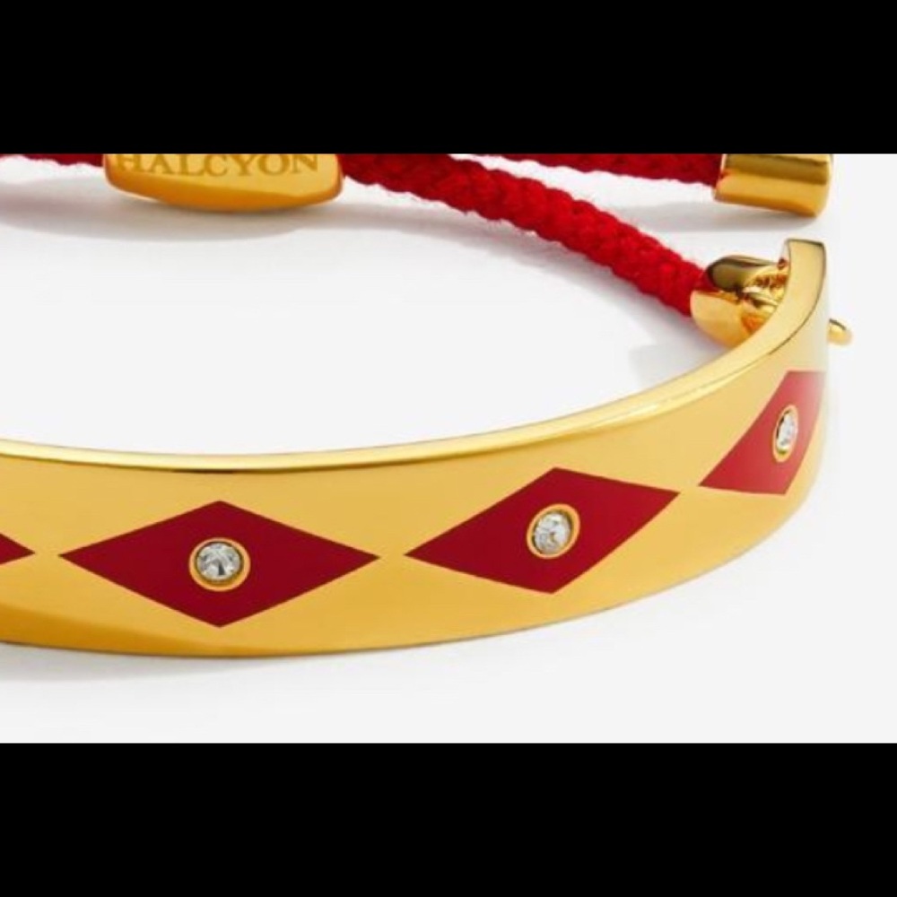 NWT 🎁Halcyon Days Red/Goldtone/Sparkle Bracelet🎈 - Picture 3 of 6